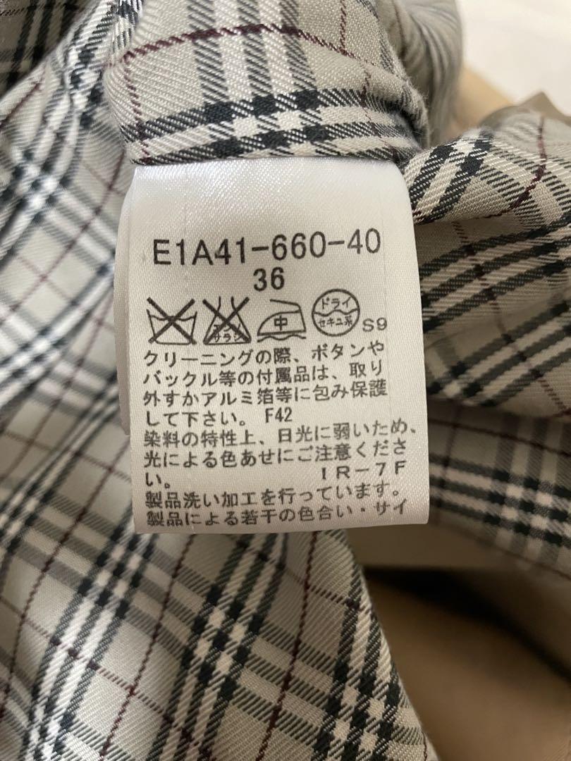 バーバリーブルーレーベル トレンチコート ベージュ　36