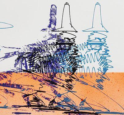 小畑多丘　版画　「B-BOY」