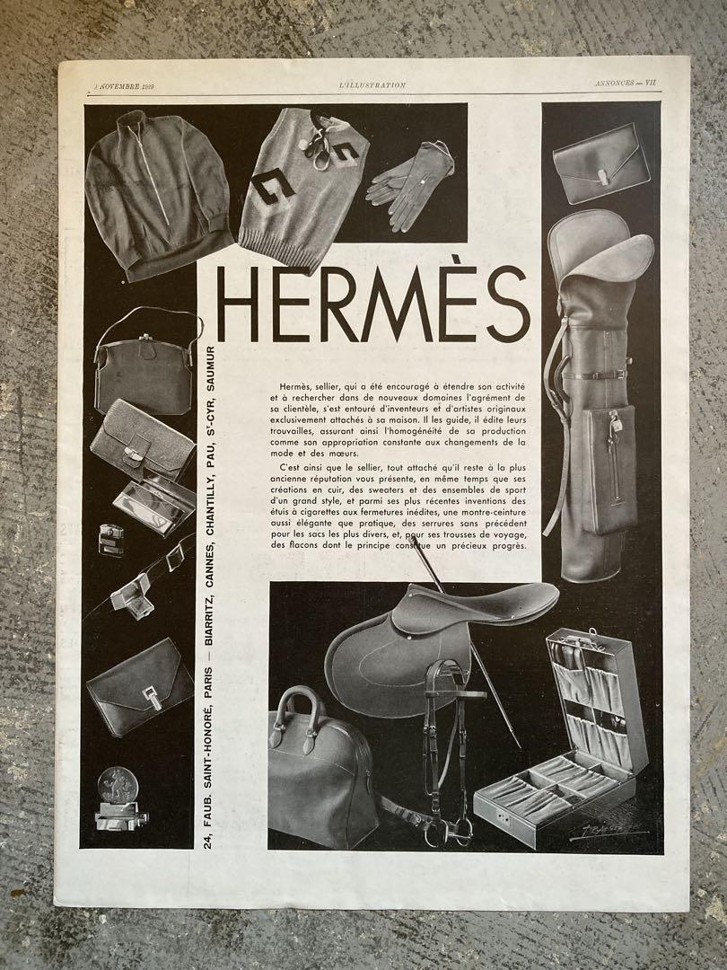 ② 1929年　HERMES エルメス 広告　ポスタービンテージ アートポスター