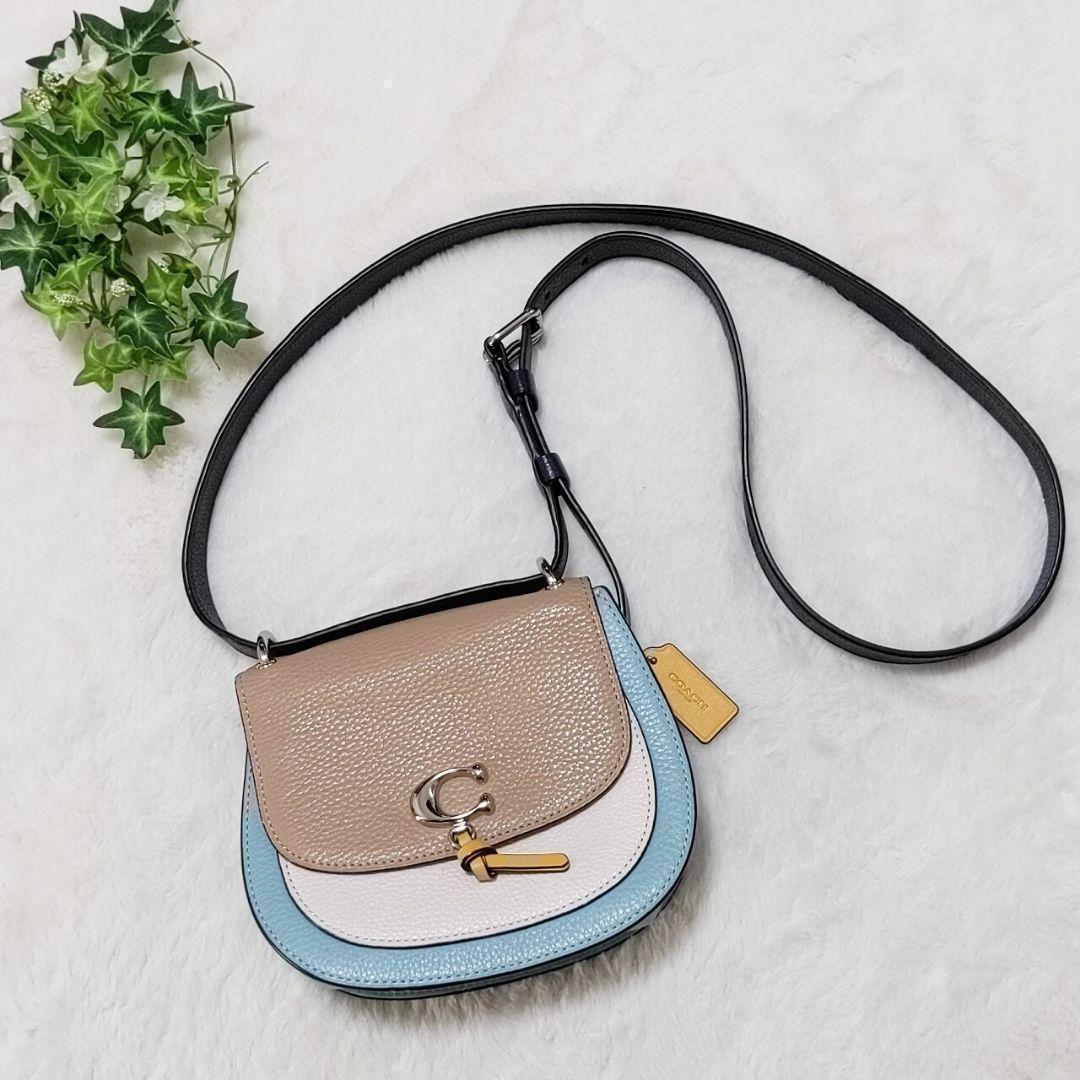 未使用級 COACH レミ サドルバッグ カラーブロック ショルダー