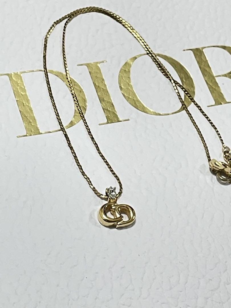 美品 クリスチャン・ディオール Dior 透かし彫り ゴールドネックレス クリスチャンディオール ネックレス クリスチャンディオール 18
