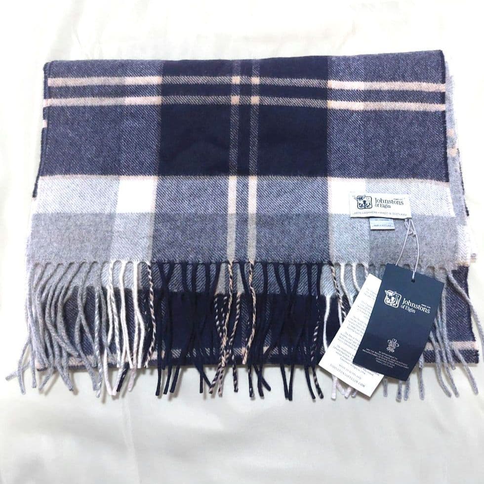 ジョンストンズ カシミヤ100% 中判 ストール マフラーJohnstons of Elgin