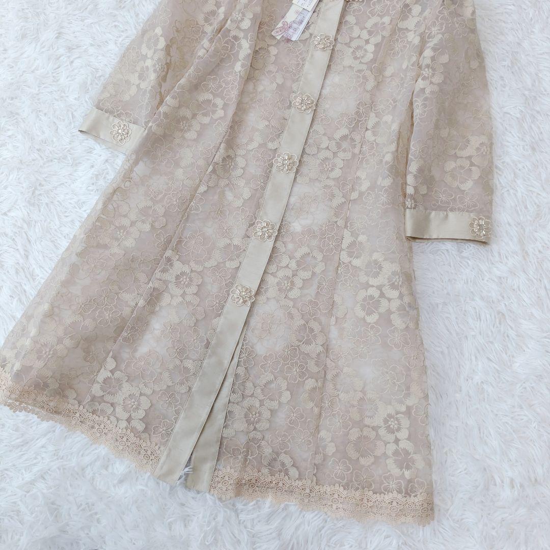 【美品】スーパービューティーsuper beauty総レース花柄ワンピース 半額】スーパービューティー ワンピース 2023年春夏 袖レース