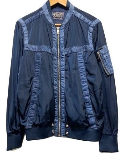 DIESEL ディーゼル MA-1ライダース ジャケットブルゾン ネイビー L