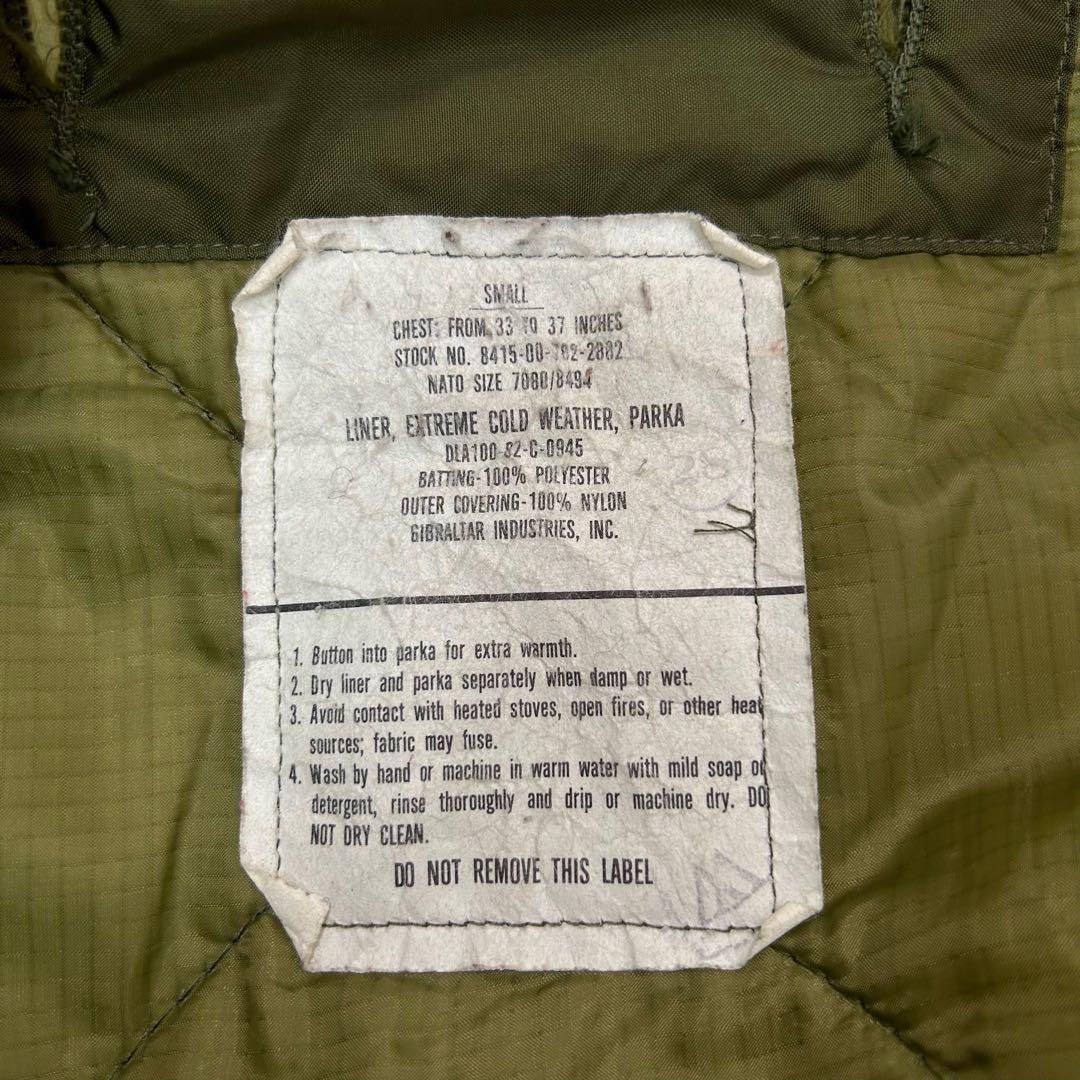 80s 米軍 M65フィールドパーカーキルティングライナー ミリタリーS208.