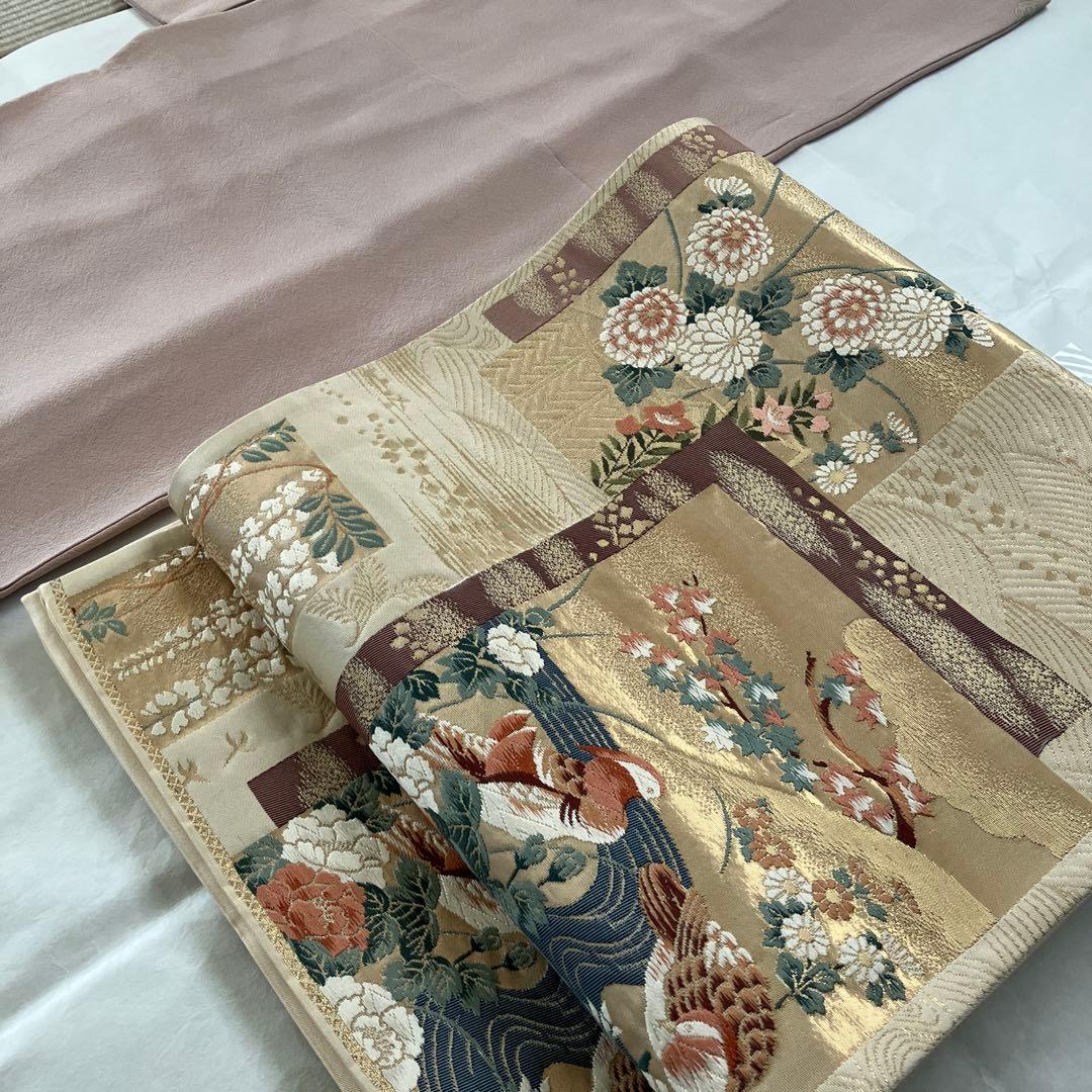 紋付訪問着 友禅作家もの 裄63.5 肩身丈153 純金箔袋帯 紋付訪問着 友禅作家もの 裄63.5 肩身丈153 純金箔袋帯