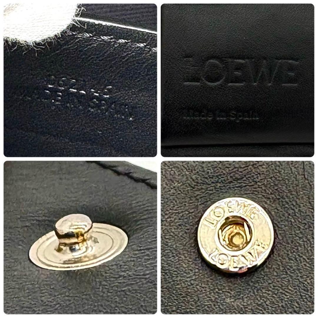 ロエベ 折財布 アナグラム リピート バイフォールド ウォレット 黒 1750