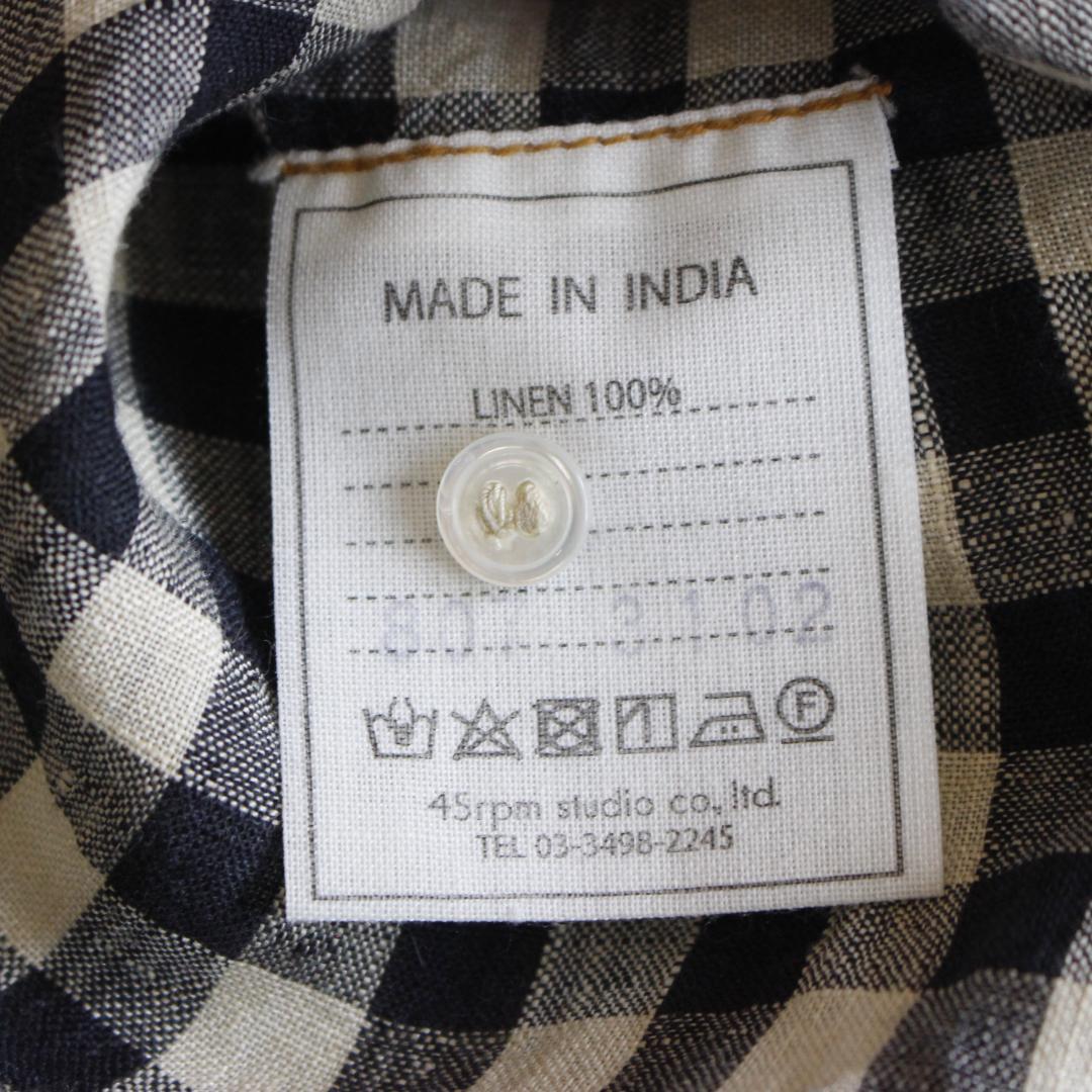 現行タグ】インドガーゼリネン908ビッググーグーシャツ M R刺繡