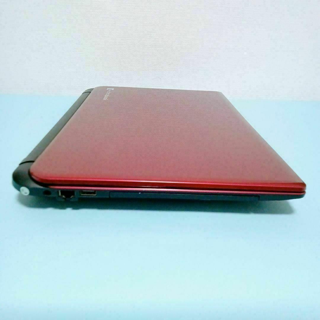 東芝 赤 ノートパソコン Windows11 i7 12GB SSD カメラ付
