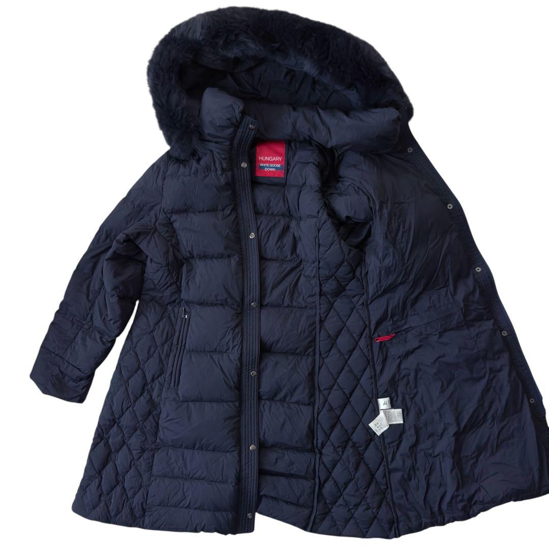 de Infini デュアンフィニ ダウンコート ブルーフォックス ネイビーL