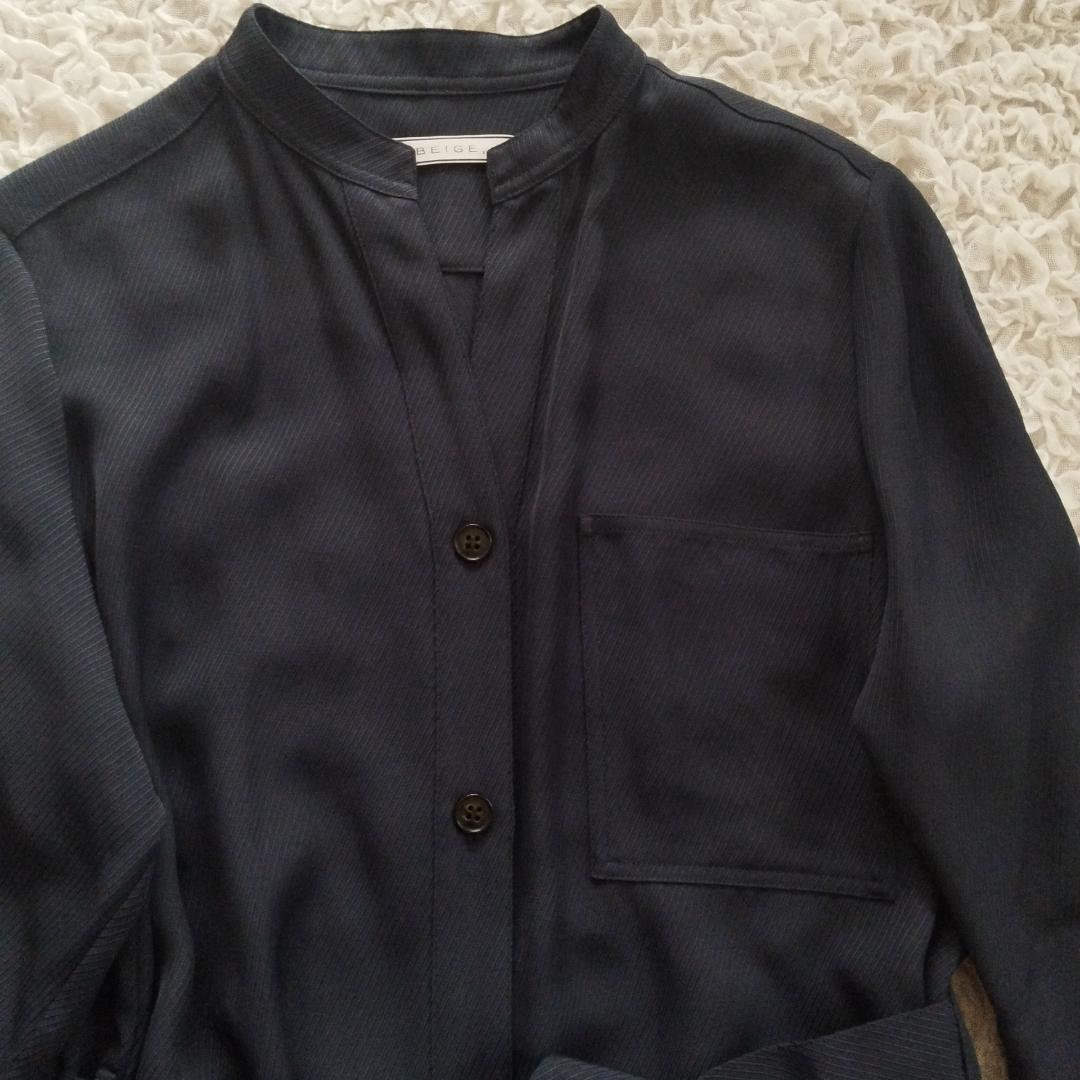 【税込?送料無料】 美品☆ベイジ BEIGE, 洗える シャツ ワンピース ロング XL ワンピース