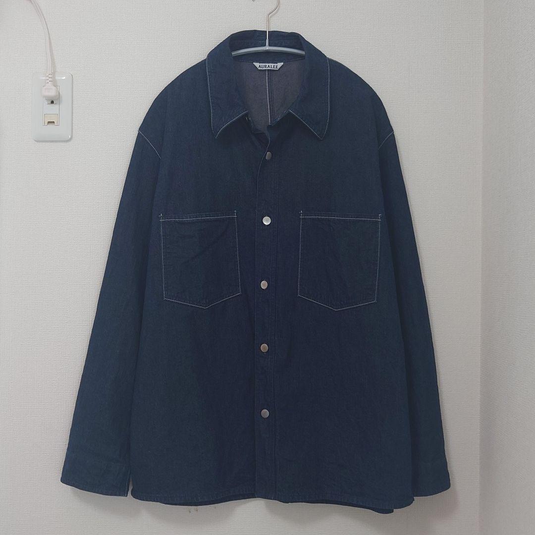 AURALEE HARD TWIST LIGHT DENIM SHIRTS 4