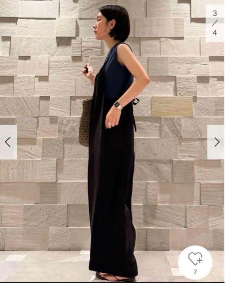 美品♡アーバンリサーチ♡DOORS♡ギャザーサロペット♡BK♡