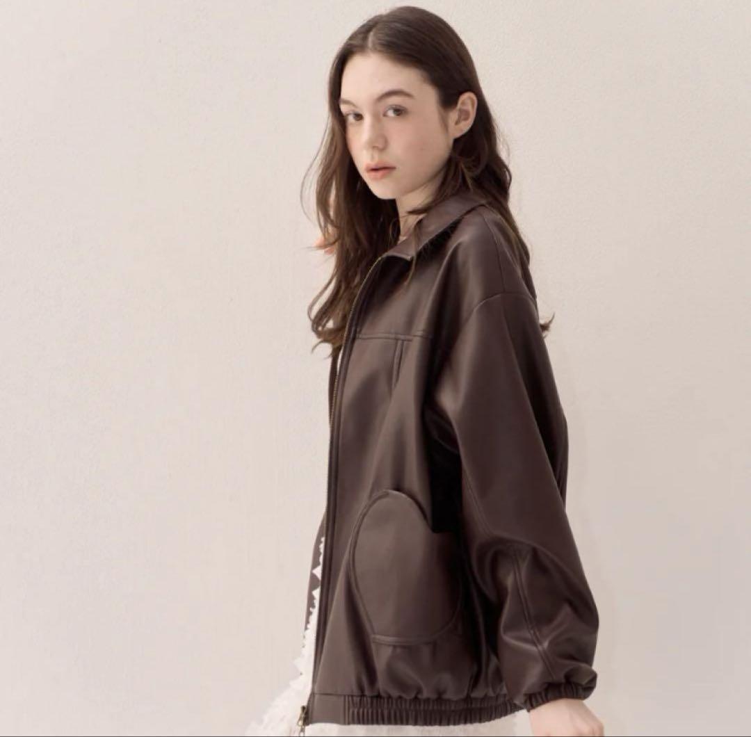muguet ミュゲ heart pocket leather jacket muguet ミュゲ heart pocket leather jacket