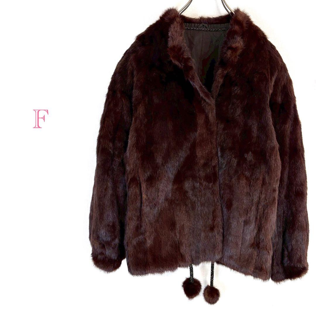 リアルファーコート F ファーアウター ノー アウター シンプル 着回し SIZE