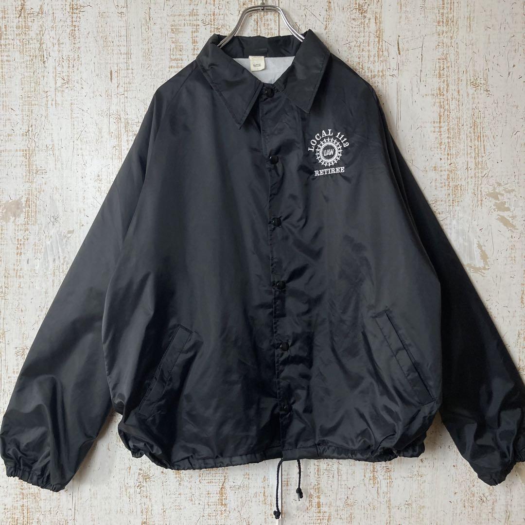90s USA製 ワーク ユニオン コーチジャケット ブラック アメリカ古着