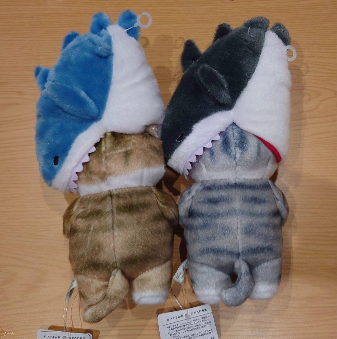 ぽてたまぬいぐるみmofusand噛みつきサメにゃんベージュ＆グレー　２点セット mofusand ぽてたまぬいぐるみ(噛みつきサメにゃん・ベージュ