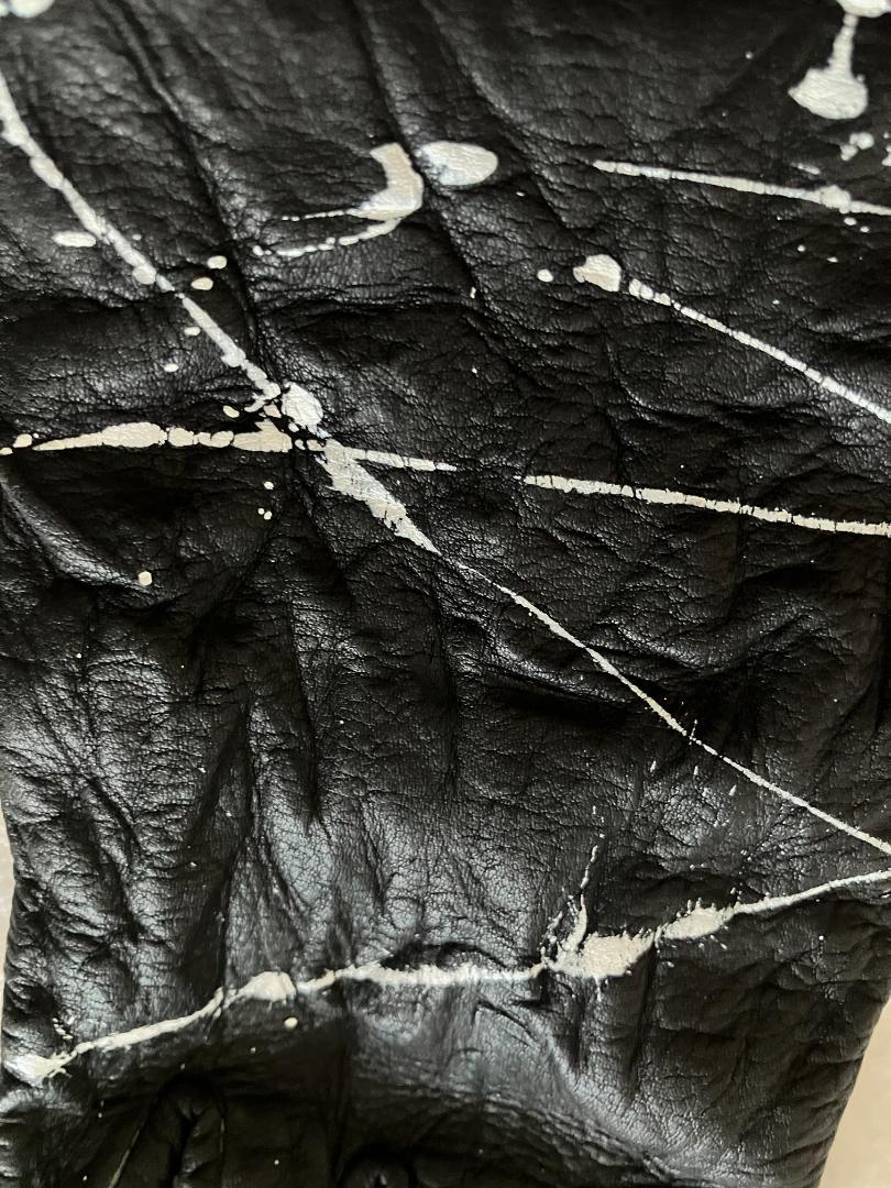 本革 カシミア グローブ Sen PAINT BLACK＆WHITE 5Days