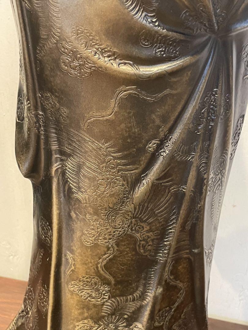 【観音像】　如来像　昭和レトロ　置物　オブジェ　金色　工芸品