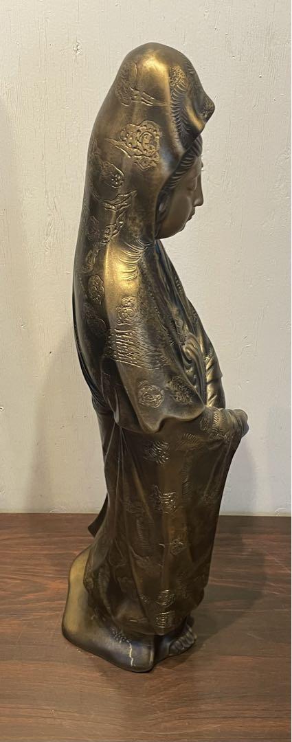 【観音像】　如来像　昭和レトロ　置物　オブジェ　金色　工芸品