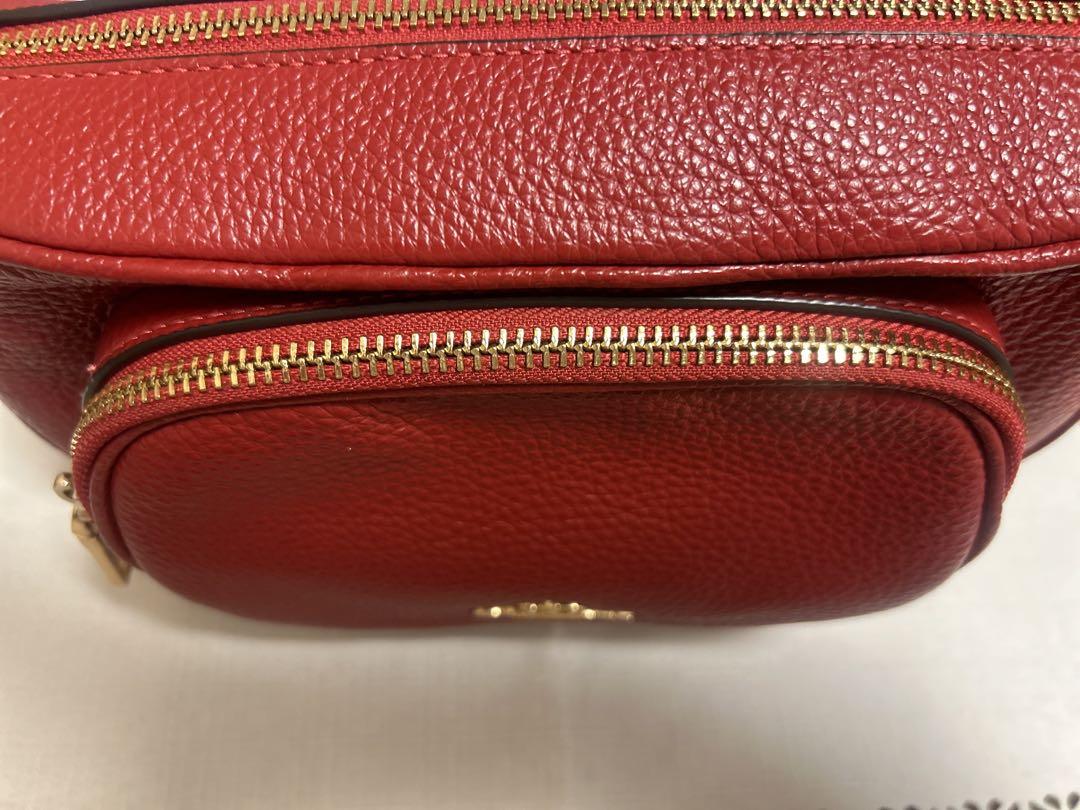 コーチ　COACH 赤 レザー ボディバッグ ウエストポーチ【送料込】