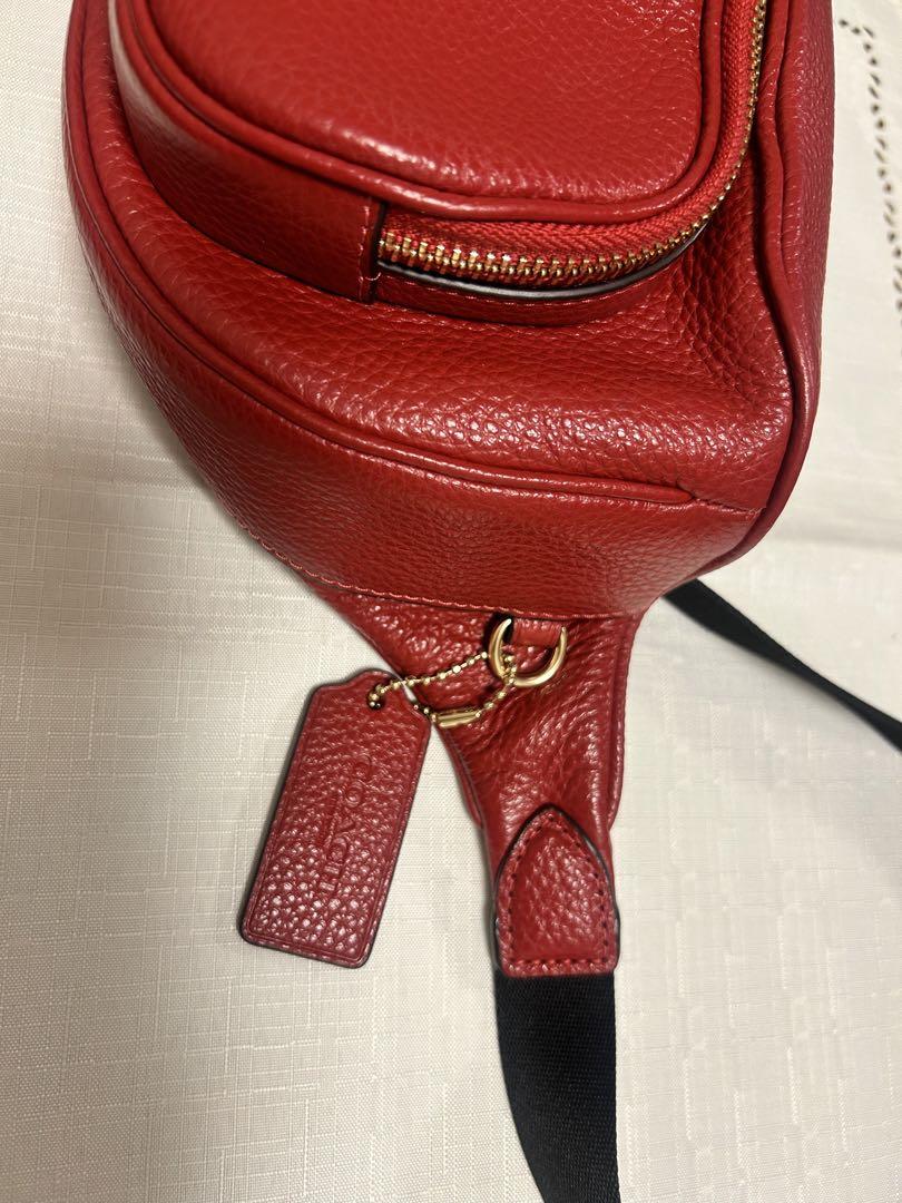 コーチ　COACH 赤 レザー ボディバッグ ウエストポーチ【送料込】