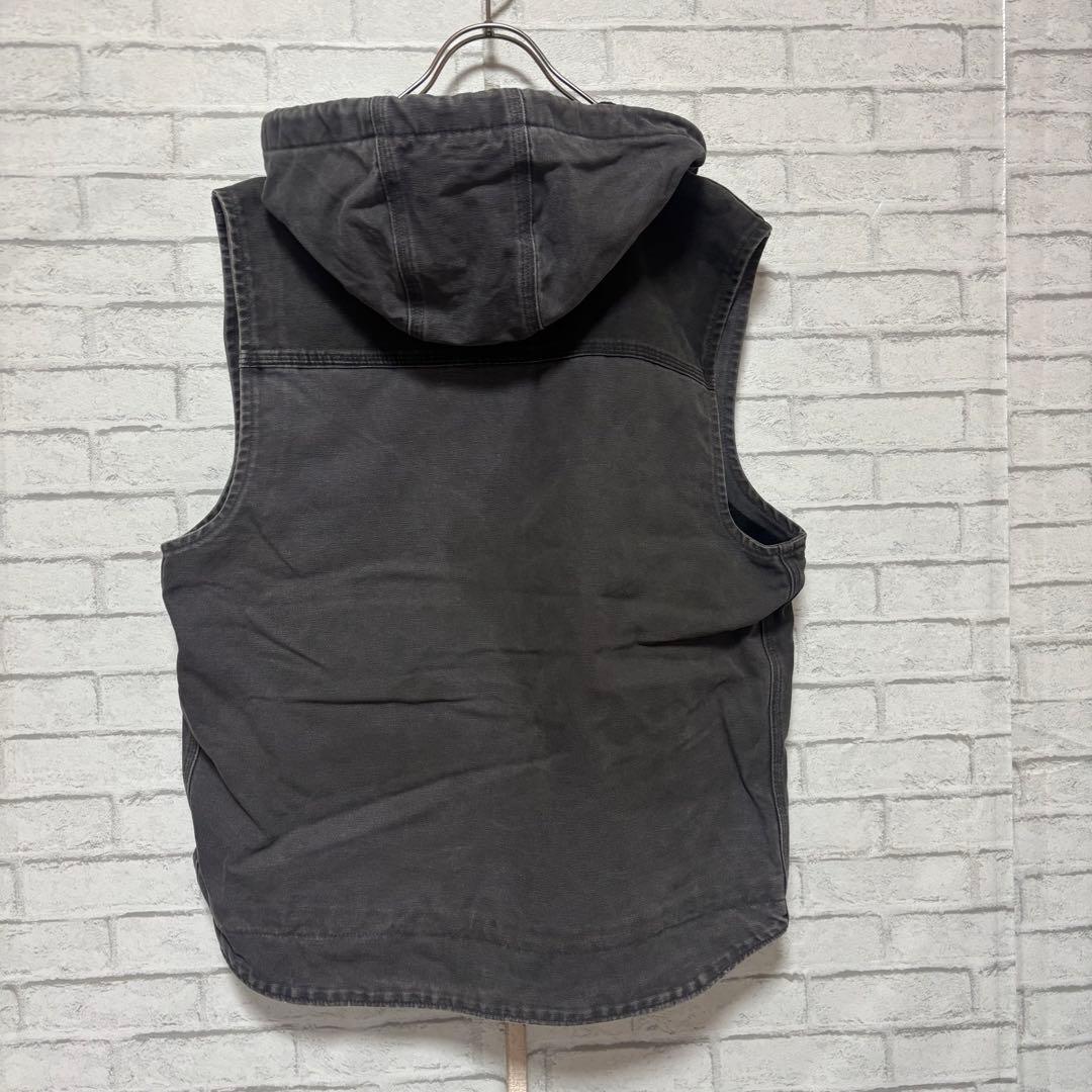 【希少】カーハート Carhartt ダックベスト フード グレー Mサイズ 【希少】カーハート Carhartt ダックベスト フード グレー Mサイズ