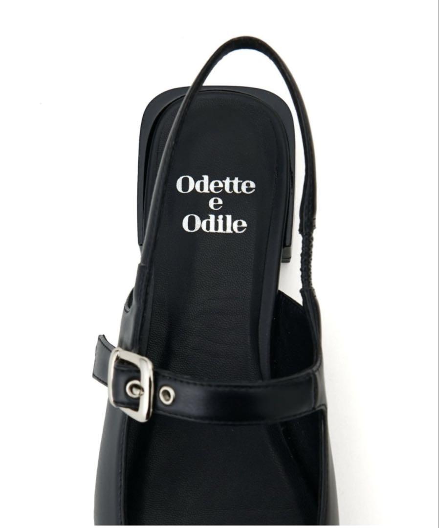 一度のみ使用 ODETTE E ODILEトゥキャップバックベルトパンプス