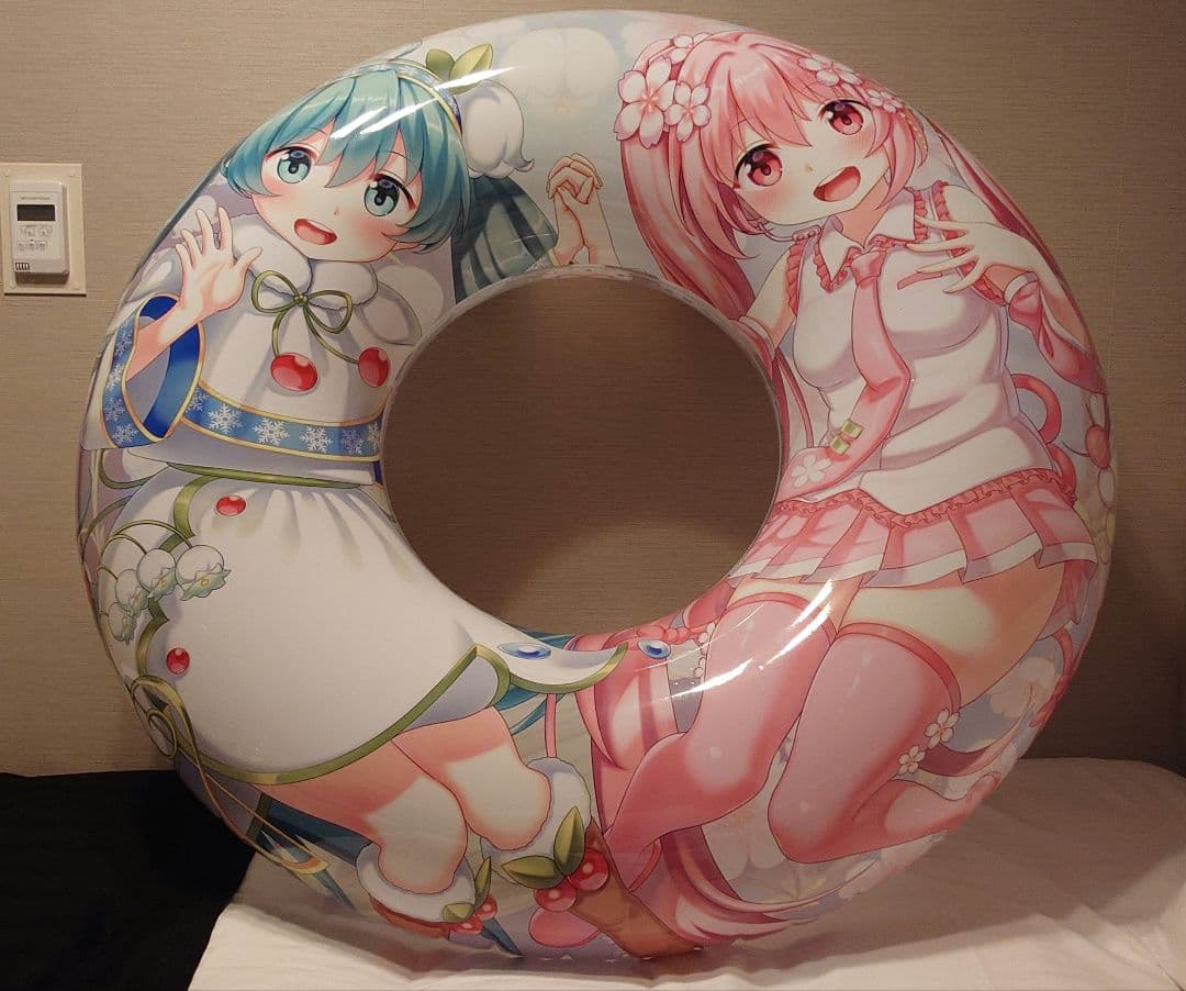 浮き輪 桜ミク 雪ミク 150cm外径 2面印刷 萌球工房