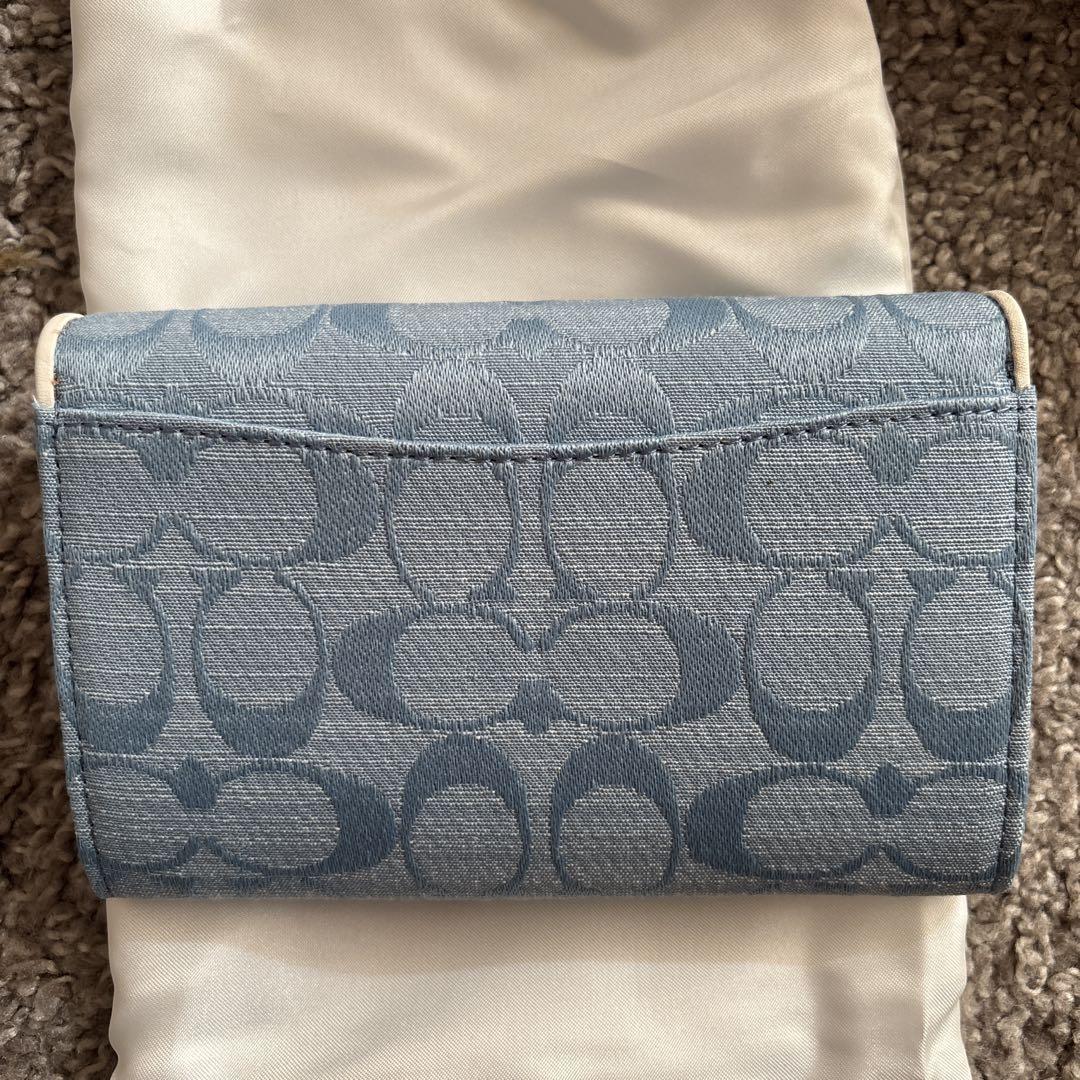 COACH ミニ財布 青 キャンバス