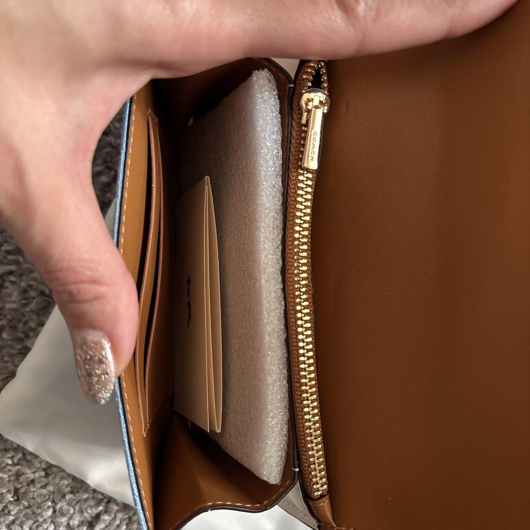 COACH ミニ財布 青 キャンバス