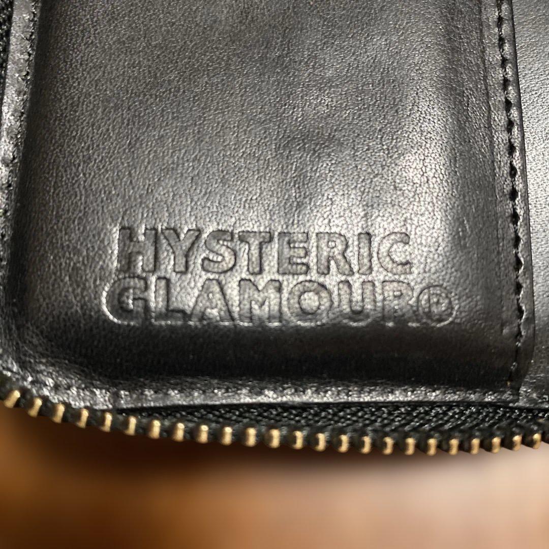 HYSTERIC GLAMOUR スタッズ二つ折り財布ブラックイナズマウォレット