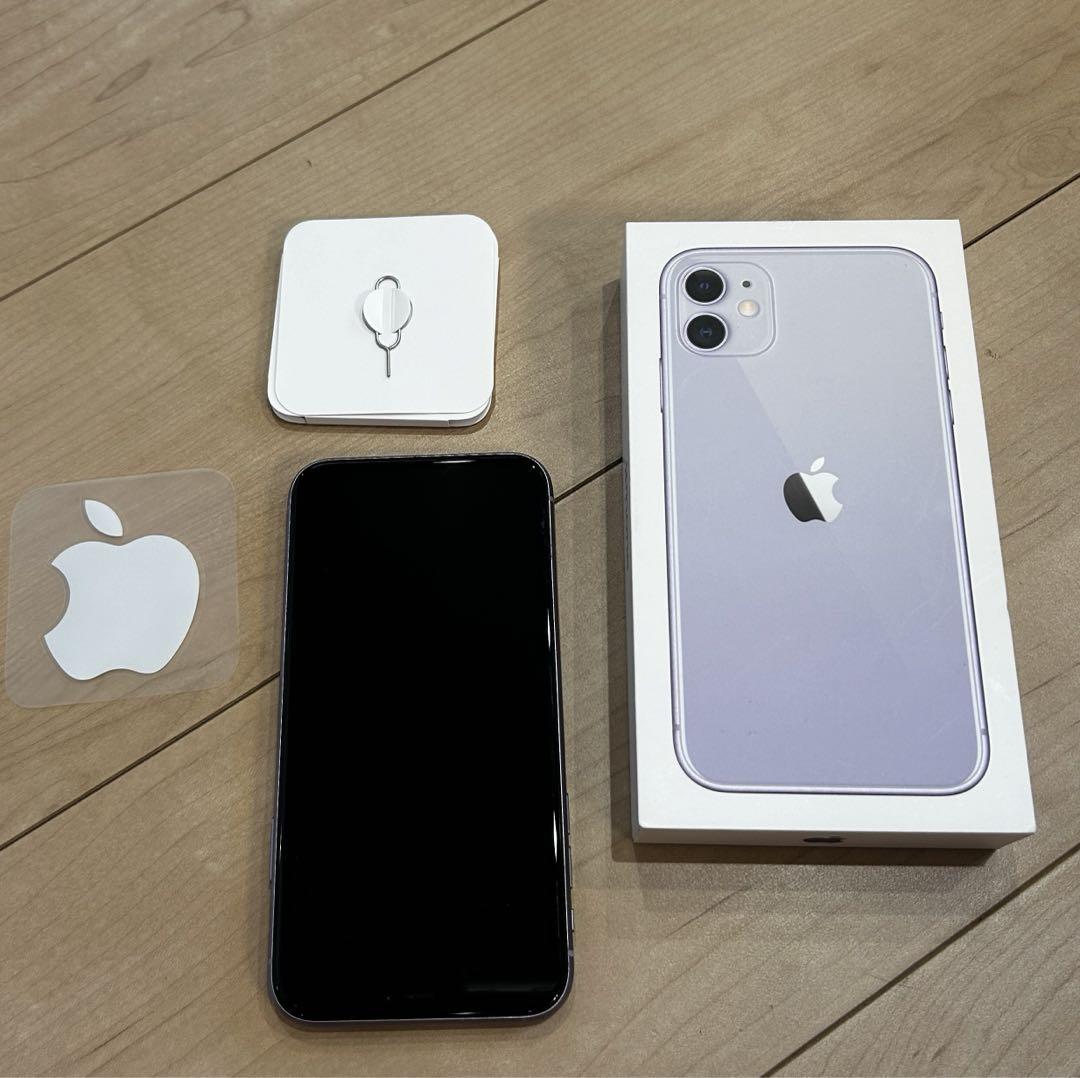 iPhone11 64GB パープル simロックあり レンズ割れ 画像1