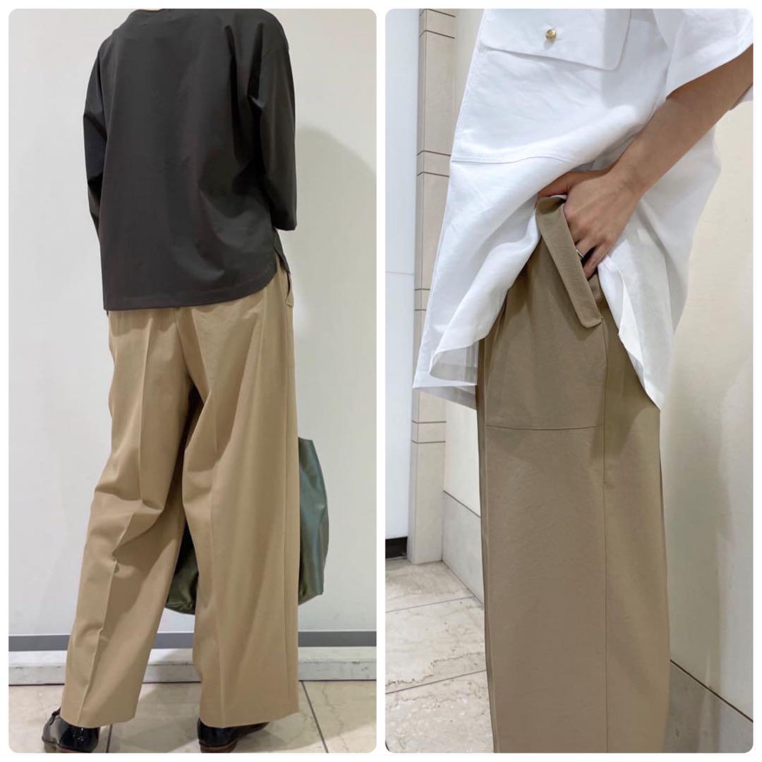 【新品タグ付】HUMAN WOMANツイルパンツ　ベージュ　Mサイズ