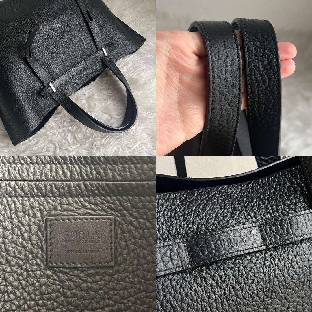 ✨️未使用級✨️ FURLA ジョーヴェ　 トートバッグ ブラック レザー ロゴ