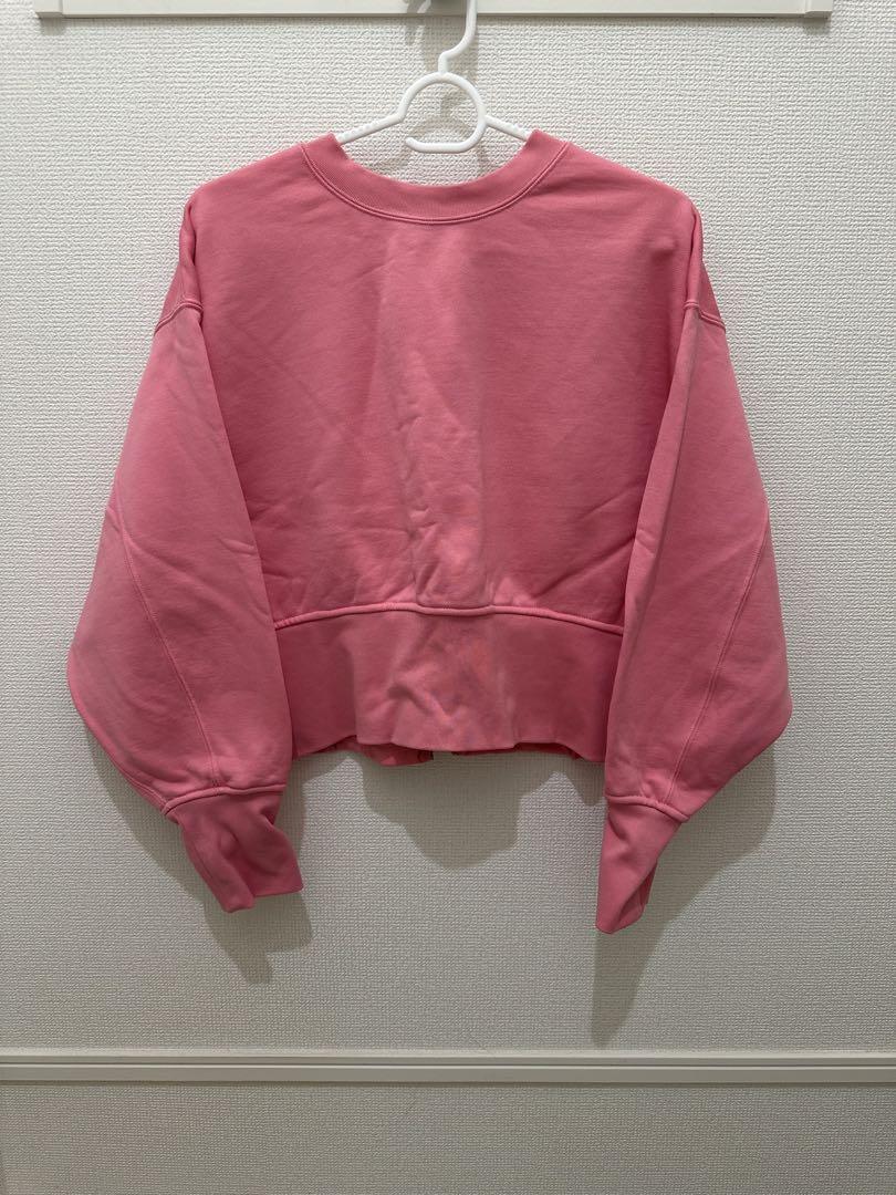 ADAM ET ROPE アダム エ ロペ スウェット ジッパー ピンク ADAM ET ROPÉ ピンク ジッパー付きスウェット トップス