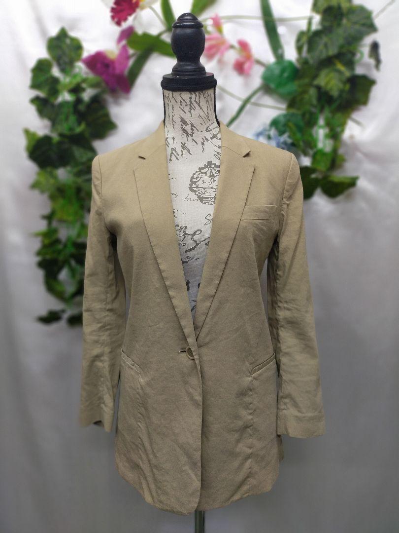theory セオリー 定価4.8万 麻 リネン ダブルジャケット 2 ベージュ 美品 Theory セオリー リネン ストレッチ ジャケット 2 ベージュ