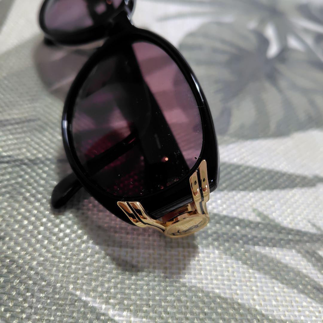 【YSL】イヴ・サンローラン　ブラックフレーム サングラス　オーバル型