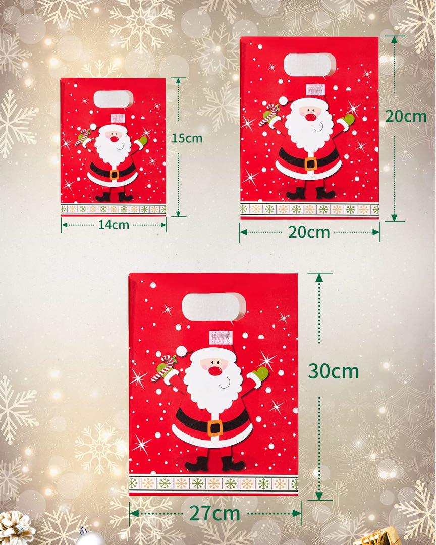 クリスマス 手提げ紙袋 ラッピング袋 ギフトバッグ 大 4枚セット 24×32