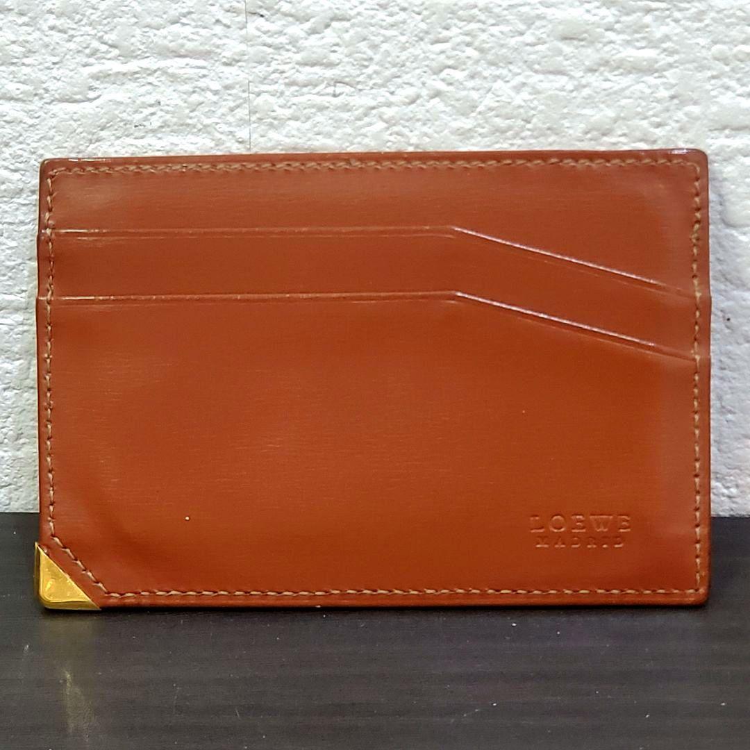 希少ヴィンテージ　ロエベ LOEWE オープン プレーンカードケース　名刺入れ