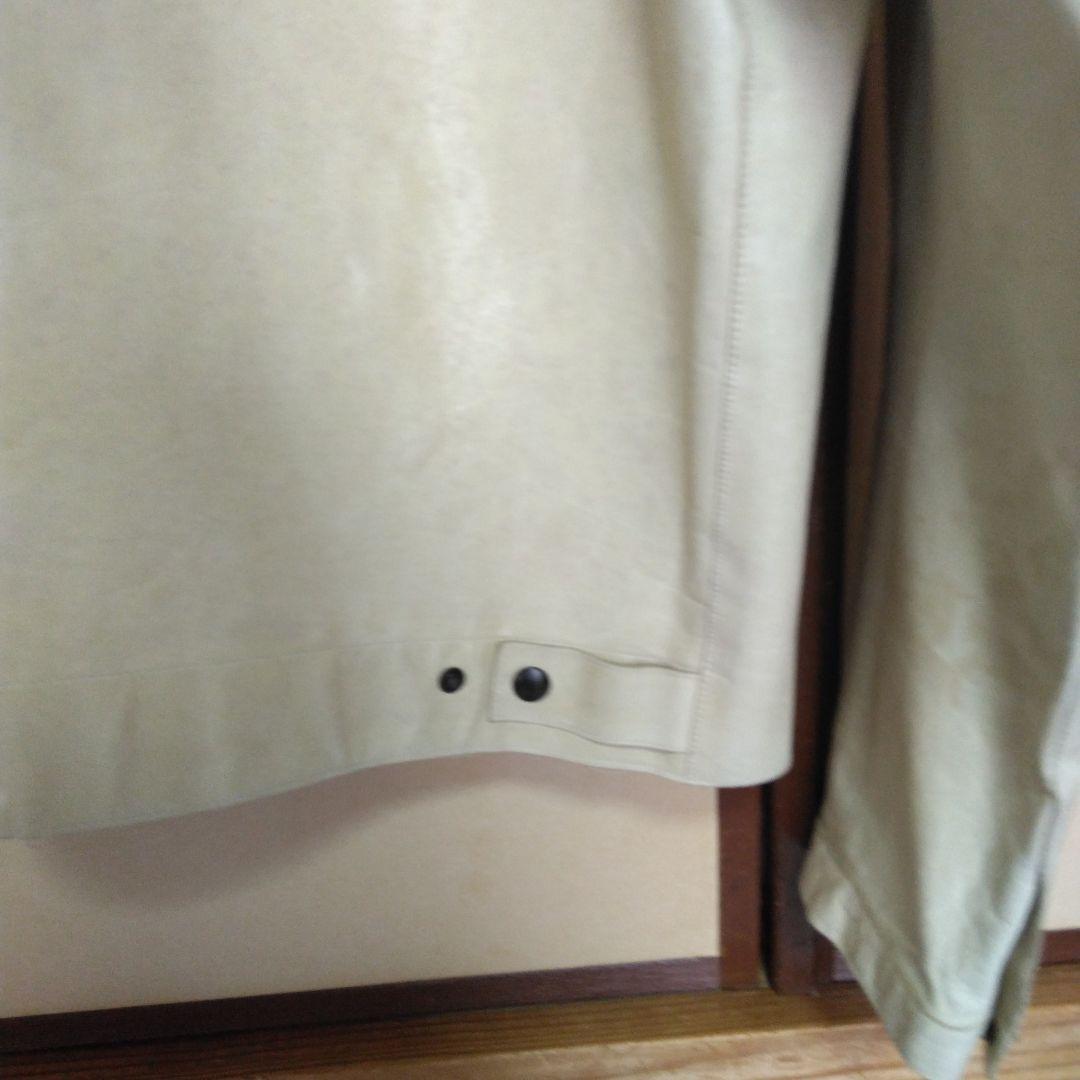 アイボリー レザー ジャケット スタンドカラー