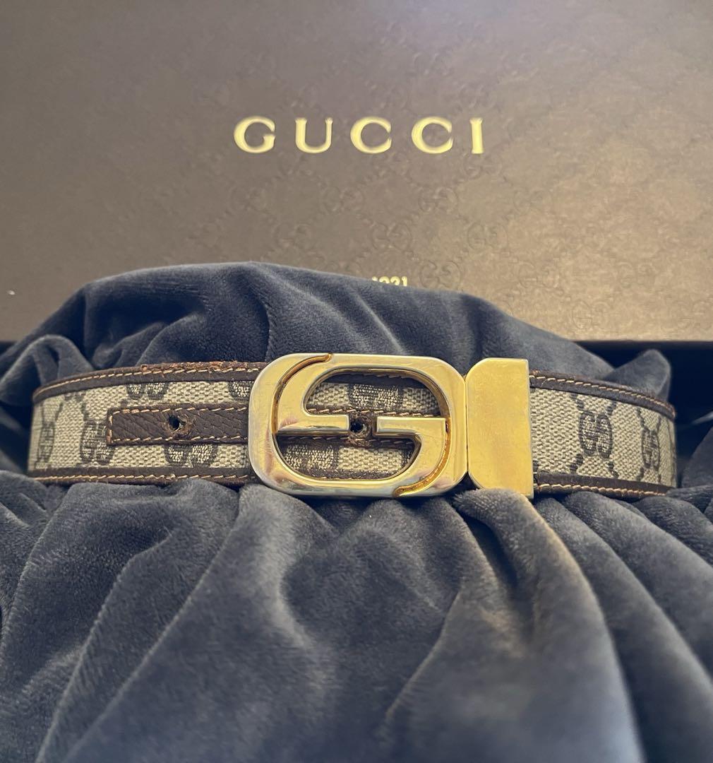 入手困難⭐️GUCCI GGスプリーム ベルト レザー ブラウン系 レディース レア品 GUCCI GGスプリーム ベルト レザー ブラウン系