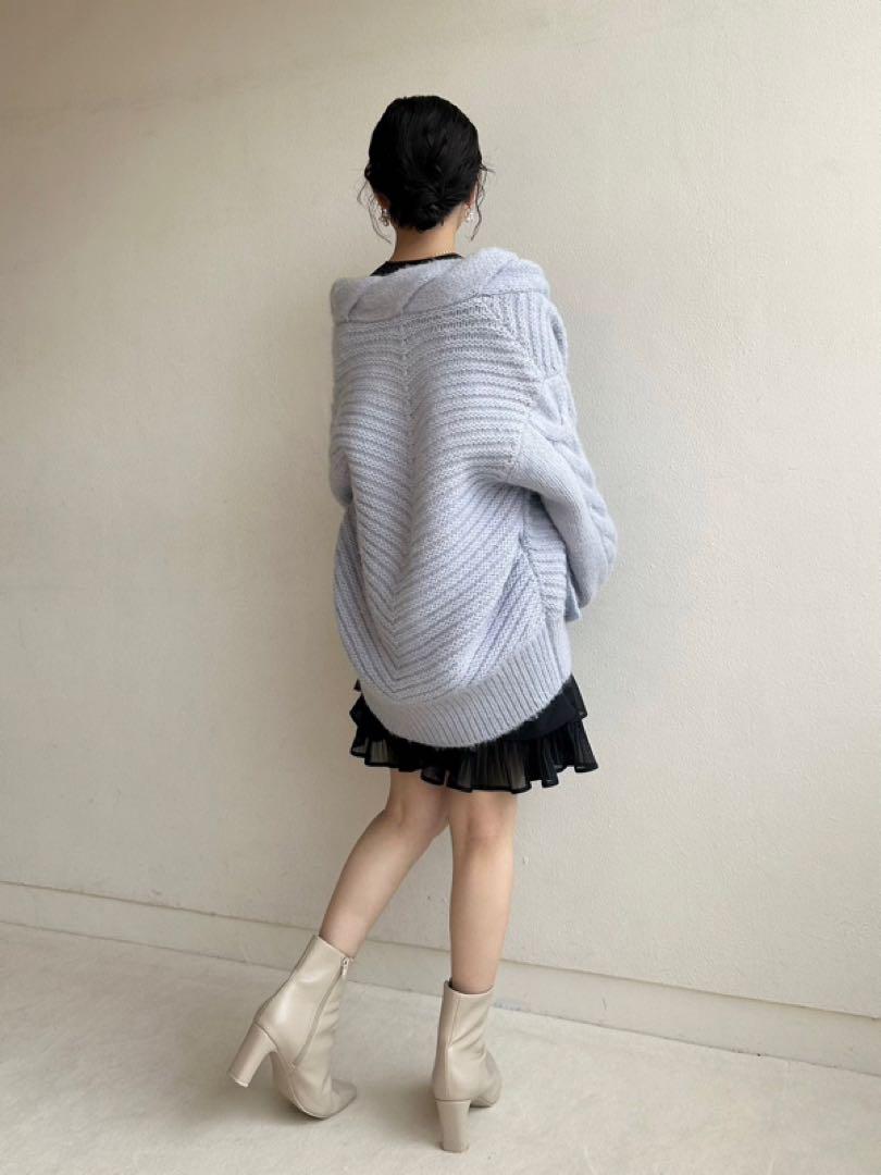 SNIDEL モヘヤケーブルニットカーディガン