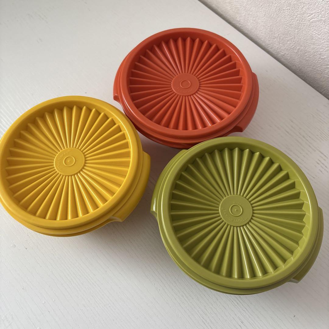 新品　タッパーウェア　ミニポピー　7個セット　レトロカラー　デコレーター