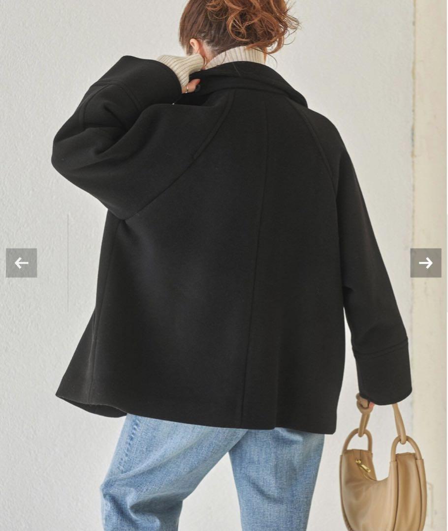 【新品】Spick & Span W/Nyモッサステンカラーショートコート 38