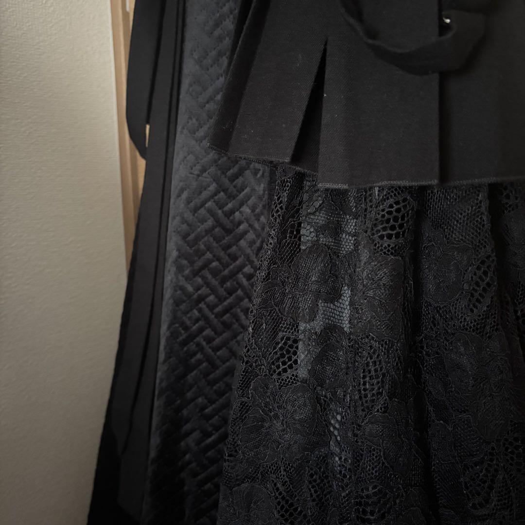 Asymmetry tiered ベロアキルトスカート Asymmetry tiered ベロアキルトスカート