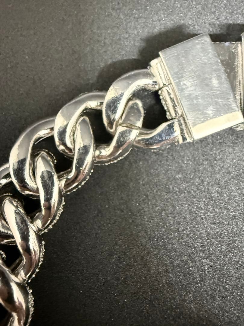 モアサナイト モザイクキューバンチェーン ネックレス 約42cm モアサナイト モザイクキューバンチェーン ネックレス 約42cm