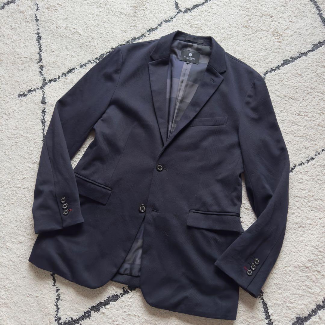 美品　ブラックレーベルクレストブリッジ　テーラードジャケット　ネイビー　チェック