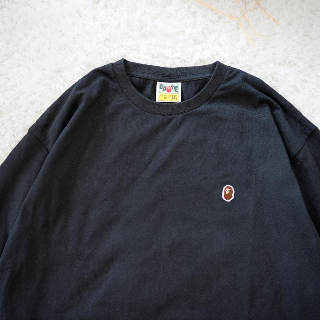 【極美品】A BATHING APE　ロゴ刺繡ロングスリーブTシャツ　2XL