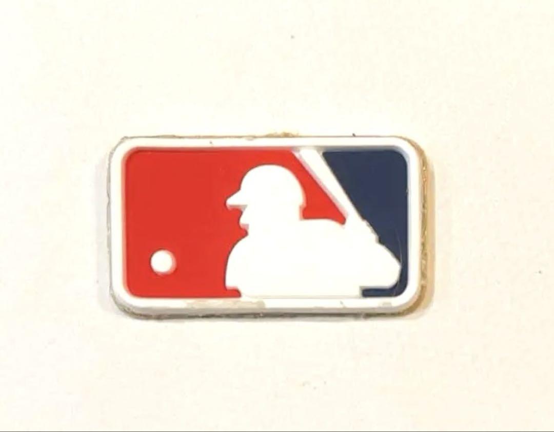 MLB ロゴ プレート レッド&ネイビー 野球ヘルメット用プレート 3D